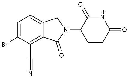 5-bromo-2-(2,6-dioxopiperidin-3-yl)-3-oxoisoindoline-4-carbonitrile 结构式
