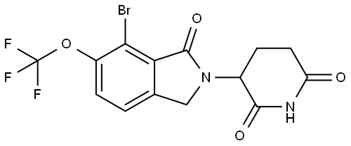 3-(7-bromo-1-oxo-6-(trifluoromethoxy)isoindolin-2-yl)piperidine-2,6-dione Struktur