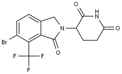 3-(6-bromo-1-oxo-7-(trifluoromethyl)isoindolin-2-yl)piperidine-2,6-dione 结构式