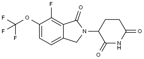 3-(7-fluoro-1-oxo-6-(trifluoromethoxy)isoindolin-2-yl)piperidine-2,6-dione Struktur
