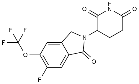 3-(6-fluoro-1-oxo-5-(trifluoromethoxy)isoindolin-2-yl)piperidine-2,6-dione Structure