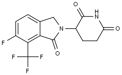 3-(6-fluoro-1-oxo-7-(trifluoromethyl)isoindolin-2-yl)piperidine-2,6-dione Structure