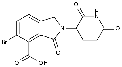 5-bromo-2-(2,6-dioxopiperidin-3-yl)-3-oxoisoindoline-4-carboxylic acid Struktur