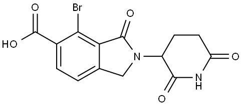 4-bromo-2-(2,6-dioxopiperidin-3-yl)-3-oxoisoindoline-5-carboxylic acid 结构式