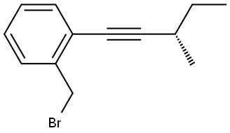 (S)-1-(溴甲基)-2-(3-甲基戊-1-炔-1-基)苯, 2446941-30-4, 结构式