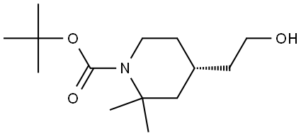 tert-Butyl (S)-4-(2-hydroxyethyl)-2,2-dimethylpiperidine-1-carboxylate Structure