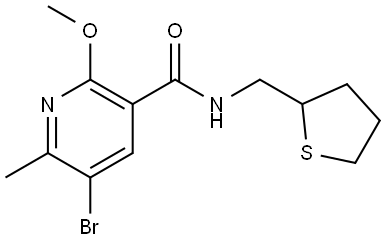 5-Bromo-2-methoxy-6-methyl-N-[(tetrahydro-2-thienyl)methyl]-3-pyridinecarboxa... Structure