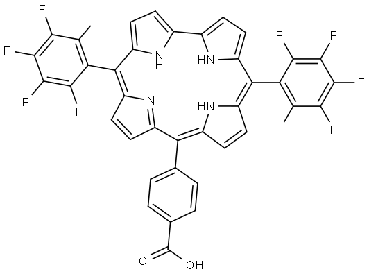 10-(4-carboxyphenyl)-5,15-bis(pentafluorophenyl)corrole Structure