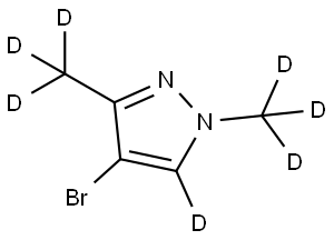 4-bromo-1,3-bis(methyl-d3)-1H-pyrazole-5-d Struktur