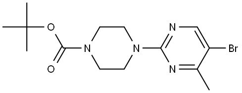 tert-butyl 4-(5-bromo-4-methylpyrimidin-2-yl)piperazine-1-carboxylate 结构式