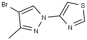 4-(4-bromo-3-methyl-1H-pyrazol-1-yl)thiazole Structure