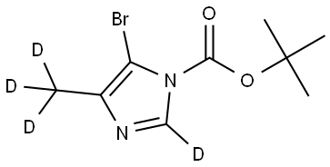 tert-butyl 5-bromo-4-(methyl-d3)-1H-imidazole-1-carboxylate-2-d,2460493-26-7,结构式