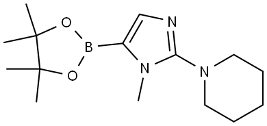 1-(1-methyl-5-(4,4,5,5-tetramethyl-1,3,2-dioxaborolan-2-yl)-1H-imidazol-2-yl)piperidine 结构式