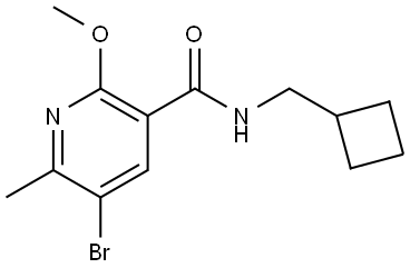 5-Bromo-N-(cyclobutylmethyl)-2-methoxy-6-methyl-3-pyridinecarboxamide,2461128-80-1,结构式