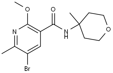 5-Bromo-2-methoxy-6-methyl-N-(tetrahydro-4-methyl-2H-pyran-4-yl)-3-pyridineca... Structure