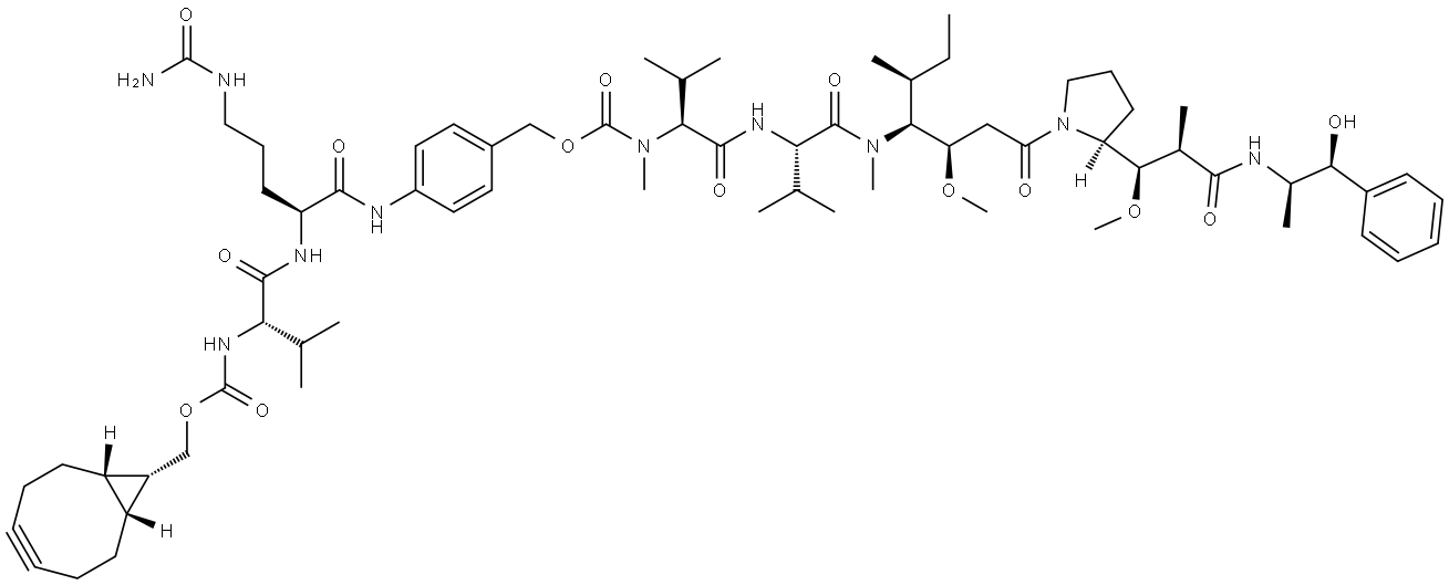 endo-BCN-Val-Cit-PAB-MMAE 结构式