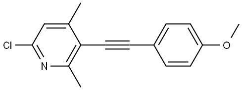 6-Chloro-3-[2-(4-methoxyphenyl)ethynyl]-2,4-dimethylpyridine 结构式