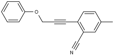 5-Methyl-2-(3-phenoxy-1-propyn-1-yl)benzonitrile 结构式