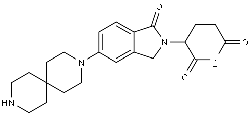 3-(1-oxo-5-(3-azaspiro[5.5]undecan-3-yl)isoindolin-2-yl)piperidine-2,6-dione Structure