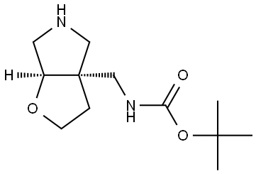 Carbamic acid, [[(3aR,6aR)-hexahydro-3aH-furo[2,3-c]pyrrol-3a-yl]methyl]-, 1,1-dimethylethyl ester, rel- Structure