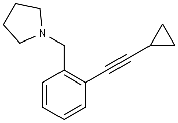1-[[2-(2-Cyclopropylethynyl)phenyl]methyl]pyrrolidine,2504301-83-9,结构式