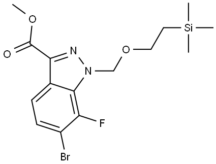 methyl 6-bromo-7-fluoro-1-((2-(trimethylsilyl)ethoxy)methyl)-1H-indazole-3-carboxylate 结构式