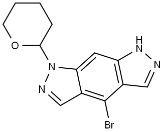 Pyrazolo[4,3-f]indazole, 4-bromo-1,7-dihydro-1-(tetrahydro-2H-pyran-2-yl)- Structure