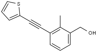 2-Methyl-3-[2-(2-thienyl)ethynyl]benzenemethanol 化学構造式