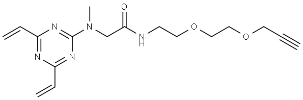 Propargyl-PEG2-Gly-DVT 结构式
