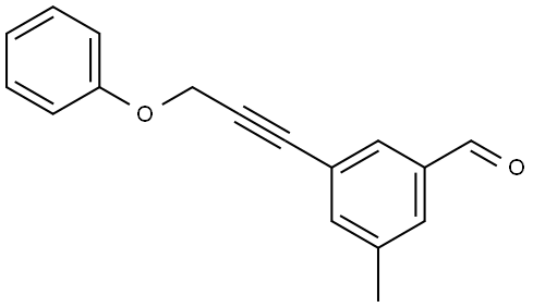 3-Methyl-5-(3-phenoxy-1-propyn-1-yl)benzaldehyde 结构式