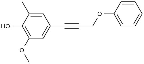 2-Methoxy-6-methyl-4-(3-phenoxy-1-propyn-1-yl)phenol Structure