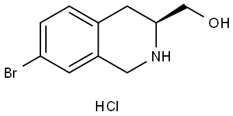 (S)-(7-bromo-1,2,3,4-tetrahydroisoquinolin-3-yl)methanol hydrochloride 结构式