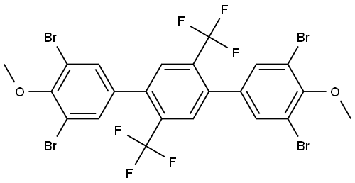 3,3'',5,5''-tetrabromo-4,4''-dimethoxy-2',5'-bis(trifluoromethyl)-1,1':4',1''-terphenyl Structure