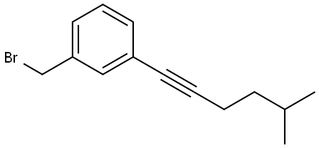 1-(bromomethyl)-3-(5-methylhex-1-yn-1-yl)benzene Structure