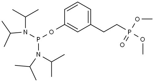 dimethyl 3-((bis(diisopropylamino)phosphino)oxy)phenethylphosphonate Structure