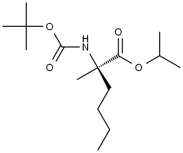 (R)-异丙基 2-(BOC-氨基)-2-甲基己酸酯,2572420-16-5,结构式