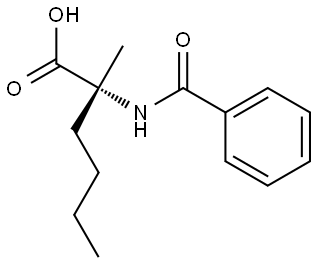 (R)-2-苯甲酰胺基-2-甲基己酸 结构式