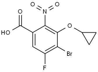 4-Bromo-3-(cyclopropyloxy)-5-fluoro-2-nitrobenzoic acid Structure