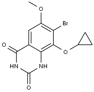 7-Bromo-8-(cyclopropyloxy)-6-methoxy-2,4(1H,3H)-quinazolinedione 结构式