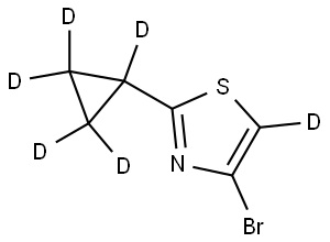 4-bromo-2-(cyclopropyl-d5)thiazole-5-d,2600400-45-9,结构式