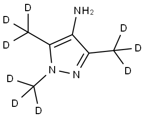 1,3,5-tris(methyl-d3)-1H-pyrazol-4-amine 结构式