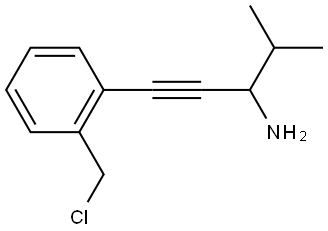 1-(2-(chloromethyl)phenyl)-4-methylpent-1-yn-3-amine Structure