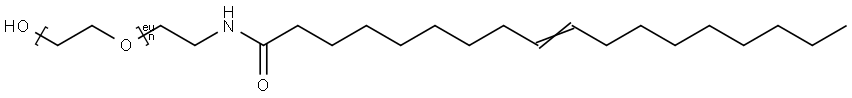 α-(9-十八酰氨)乙基-ω-羟基聚环氧乙烷,26027-37-2,结构式