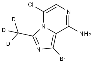 1-溴-5-氯-3-甲基咪唑并[1,5-A]吡嗪-8-胺-D3 结构式