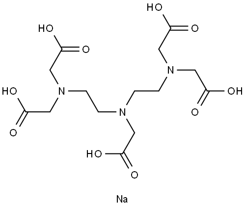 2,2,2,2-((((Carboxymethyl)azanediyl)bis(ethane-2,1-diyl))bis(azanetriyl))tetraacetic acid, sodium salt 化学構造式