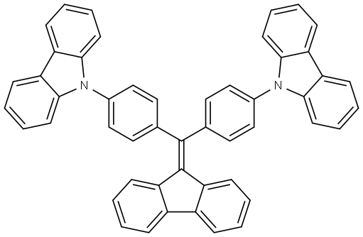 9,9'-(((4a,9a-dihydro-9H-fluoren-9-ylidene)methylene)bis(4,1-phenylene))bis(9H-carbazole) Structure