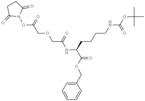 Benzyl N1-[PEG1-NHS] -N6-(t-Boc)-L-lysinate Structure