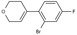 4-(2-Bromo-4-fluorophenyl)-3,6-dihydro-2H-pyran 结构式