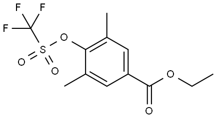 ethyl 3,5-dimethyl-4-(((trifluoromethyl)sulfonyl)oxy)benzoate 结构式