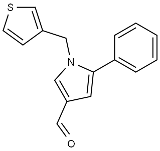 5-phenyl-1-(thiophen-3-ylmethyl)-1H-pyrrole-3-carbaldehyde Structure